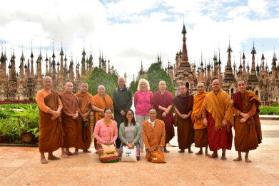 Anthropology class interviewing the abbot of a temple in Shan state.